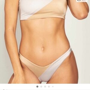 Peixoto Two Tone Metallic Bikini Bottoms Gold Silver Size Medium Beach Pool Swim